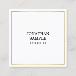 Carte De Visite Carré Conception minimaliste moderne Gold Plain Professi