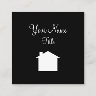 Carte De Visite Carré Conception simple de symbole de Chambre d'agent