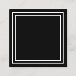 Carte De Visite Carré Concevez votre propre Noir Solide Bordé
