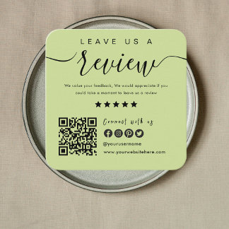 Carte De Visite Carré Connectez-Vous À Nous QR Code Revoir Notre Lime Gr