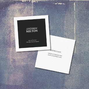 Carte De Visite Carré Conseiller blanc noir élégant simple professionnel