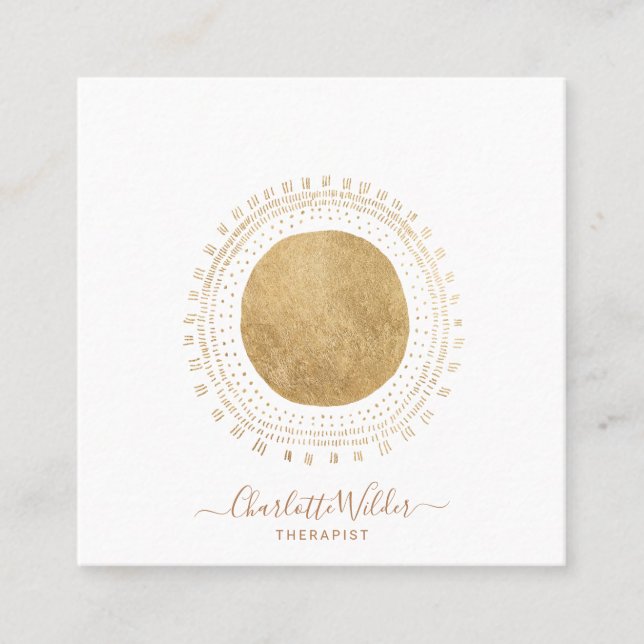 Carte De Visite Carré Conseillère Abstraite en Sun Therapist (Devant)