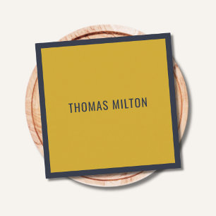 Carte De Visite Carré Conseillère minimaliste élégante en bleu jaune
