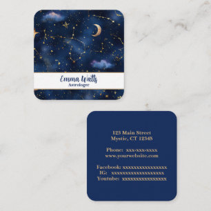 Carte De Visite Carré Constellations et étoiles