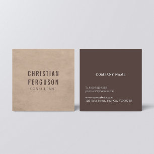 Carte De Visite Carré Consultant Brown simple et élégant