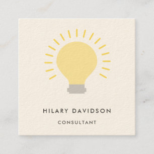 Carte De Visite Carré Consultant en conception d'ampoules lumineuses