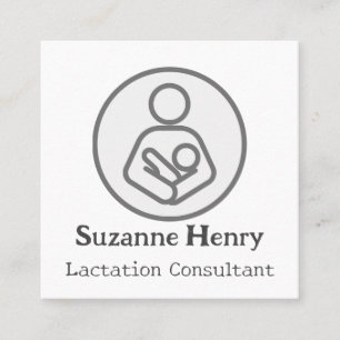 Carte De Visite Carré Consultant en lactation Allaitement Leche Baby