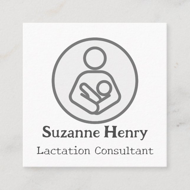 Carte De Visite Carré Consultant en lactation Allaitement Leche Baby (Devant)
