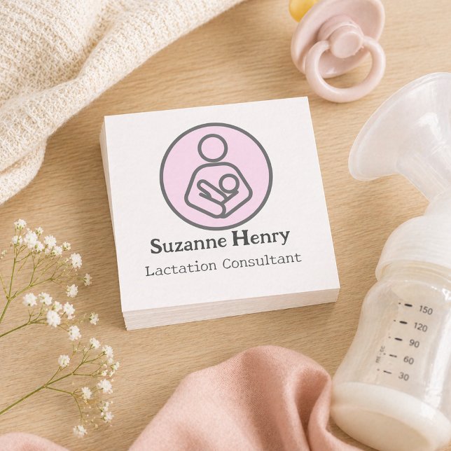 Carte De Visite Carré Consultant en lactation Allaitement Leche Bébé (Créateur téléchargé)