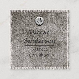 Carte De Visite Carré Consultant en matière texturisé gris masculin de