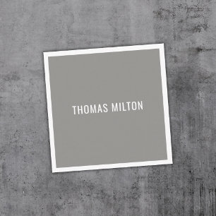 Carte De Visite Carré Consultant minimaliste Elegant Grey White