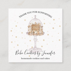Carte De Visite Carré Cookies Gâteaux Boulangerie Cute