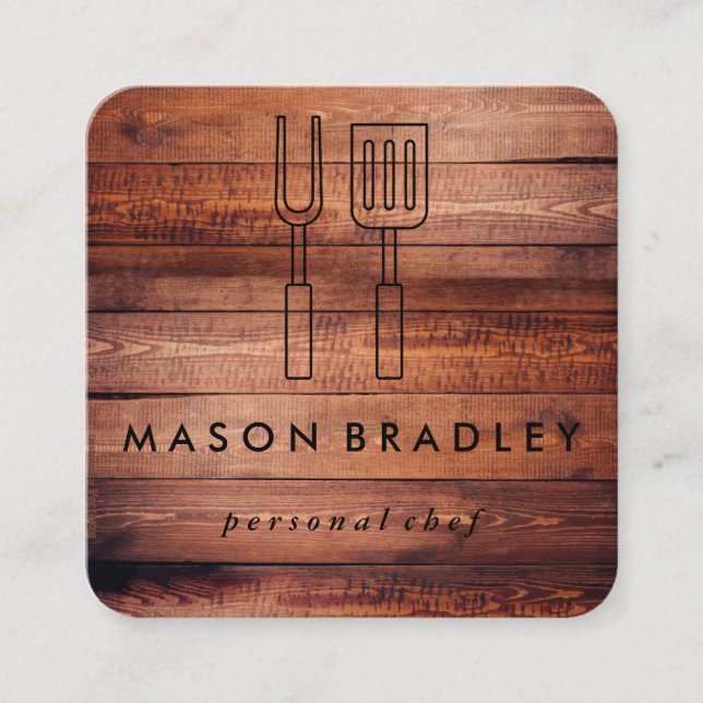 Carte De Visite Carré Cookware BBQ | Grill Master (Devant)