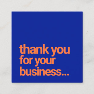 Carte De Visite Carré Cool Blue Merci Appréciation du client Insertion