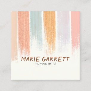 Carte De Visite Carré Cool de pinceau Boho Watercolor