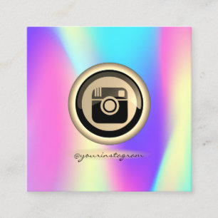 Carte De Visite Carré Cool Holographic Instagram Social Media
