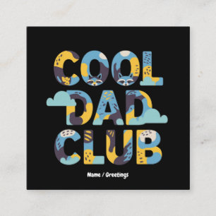 Carte De Visite Carré Cool Papa Club Funny Fête des pères Cadeau d'anniv
