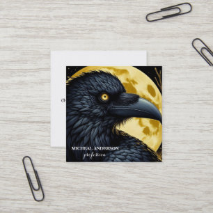 Carte De Visite Carré Corbeau noir Halloween