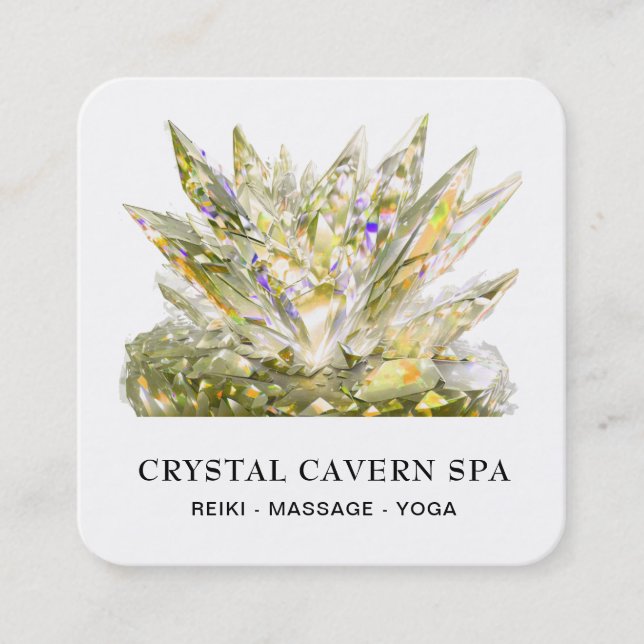 Carte De Visite Carré *~* Cosmic Sparkling Magique or cristal QR (Devant)