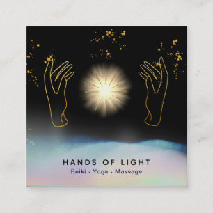 Carte De Visite Carré *~* Cosmique. Healing Hands Universe Stars Énerg
