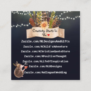 Carte De Visite Carré Couleur bleue