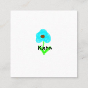 Carte De Visite Carré Couleur d'eau bleu vert ajouter votre nom texte pe
