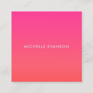 Carte De Visite Carré Couleur Neon rose Orange Gradient mignonne