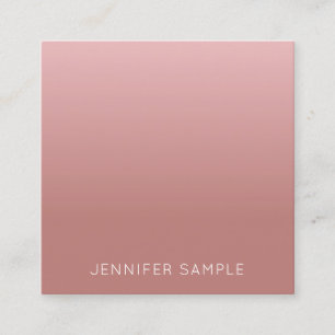 Carte De Visite Carré Couleur or rose Élégant Minimaliste Moderne Simple