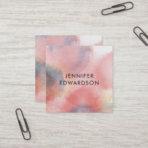 Carte de visite carré  couleur rose