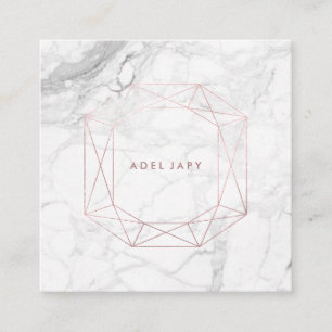 Carte De Visite Carré Coupe d'émeraude d'or PixDezines Marble+Faux Rose