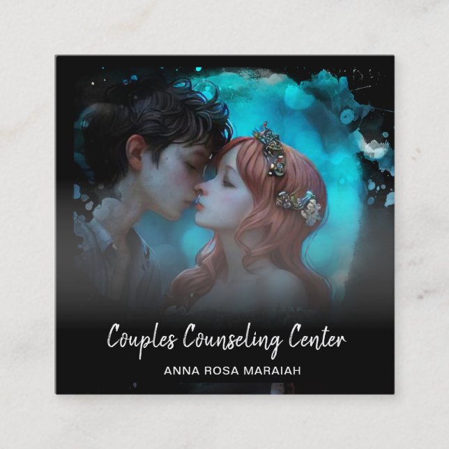 Carte De Visite Carré *~* Couples conjugaux Counseling AP55 Angels QR (Devant)