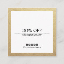 Coupon de médias sociaux polyvalent Gold Border