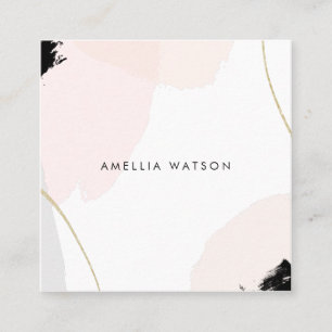 Carte De Visite Carré Courses de rose, noires et grises en pastel