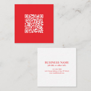 Carte De Visite Carré Créer un code QR rouge numérisable (modifiable)