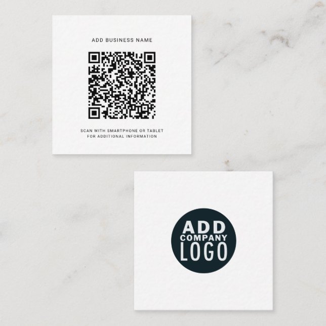 Carte De Visite Carré Créez votre propre code QR personnalisé Moderne (Devant / Derrière)