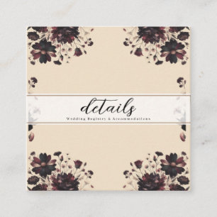 Carte De Visite Carré Crème Beige Vintage Shabby Chic Floral Humeur