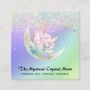 Carte De Visite Carré *~* Cristaux de lune Parties scintillant Florale O