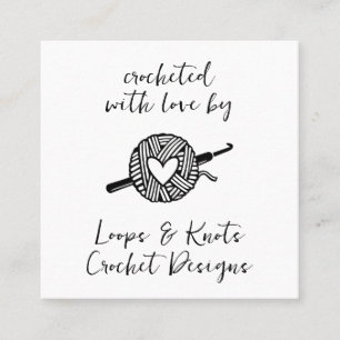 Carte De Visite Carré Crocheté Avec Amour