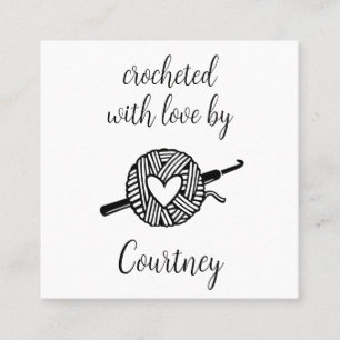 Carte De Visite Carré Crocheté Avec Amour