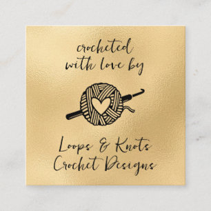 Carte De Visite Carré Crochetés avec amour