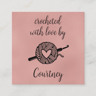 Carte De Visite Carré Crochetés avec amour