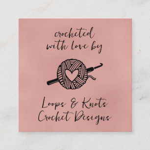 Carte De Visite Carré Crochetés avec amour