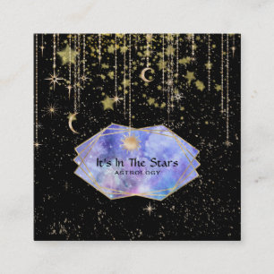Carte De Visite Carré *~* Crystals Cosmos Astrology Stars Lune