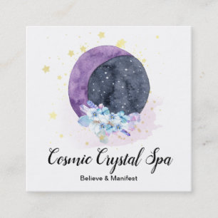 Carte De Visite Carré *~* Crystals Moon Sky Cosmos Stars Universe