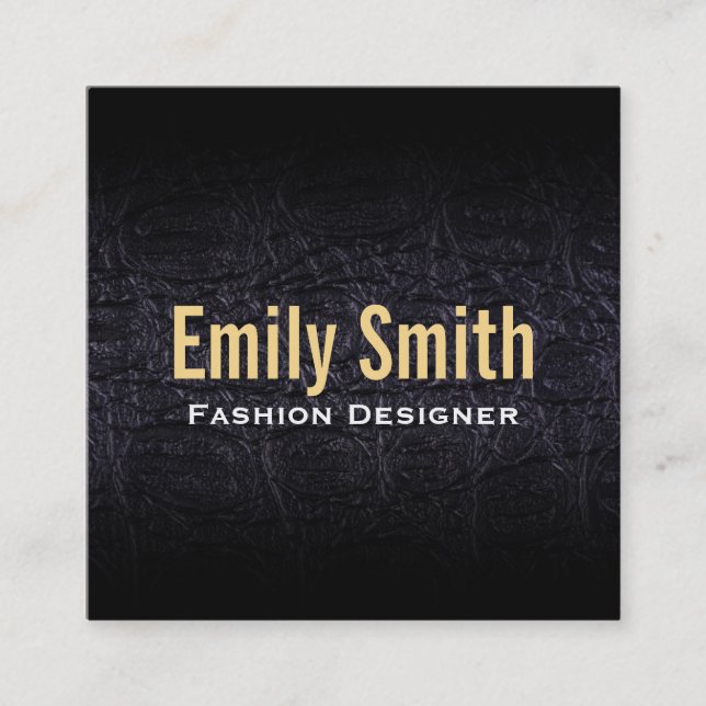 Carte De Visite Carré Cuir Faux (crocodile) (Devant)