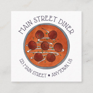 Carte De Visite Carré Cuisine indienne Malai Kofta Plat végétarien