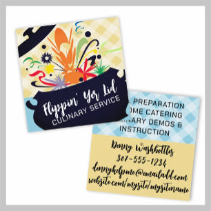 Carte De Visite Carré Cuisine pot éclatant arômes chef cuisine gastronom