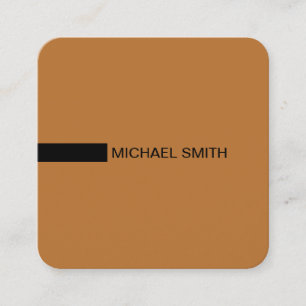Carte De Visite Carré Cuivre minimaliste moderne élégant et noir
