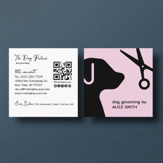 Carte De Visite Carré Cultures minimalistes de chiens | Animaux de compa
