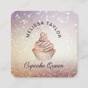 Carte De Visite Carré Cupcake Cakes & Sweets Home Bakery Rustic Vintage